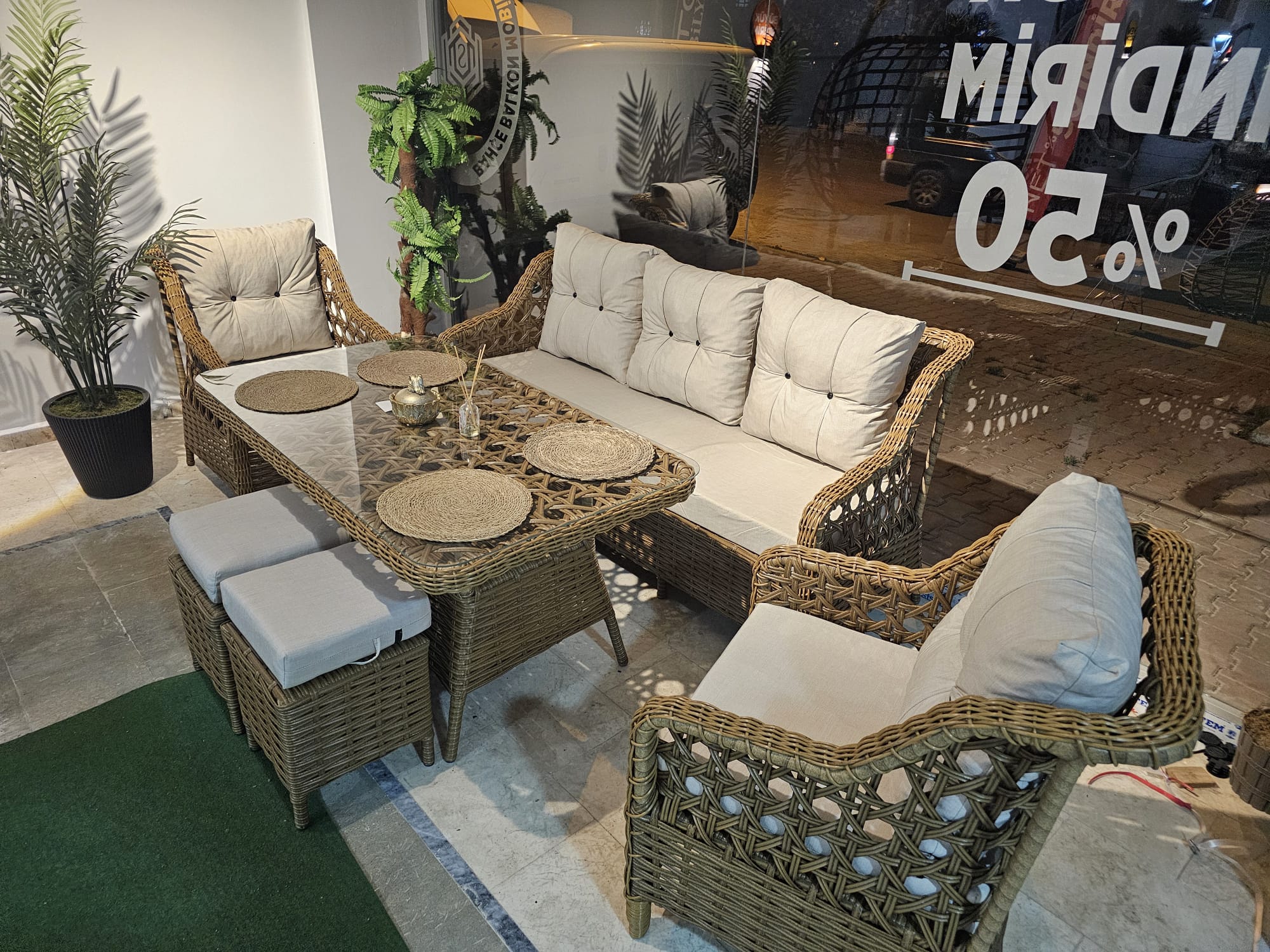 Rattan BambuQ Bahçe Balkon Mobilyası 4