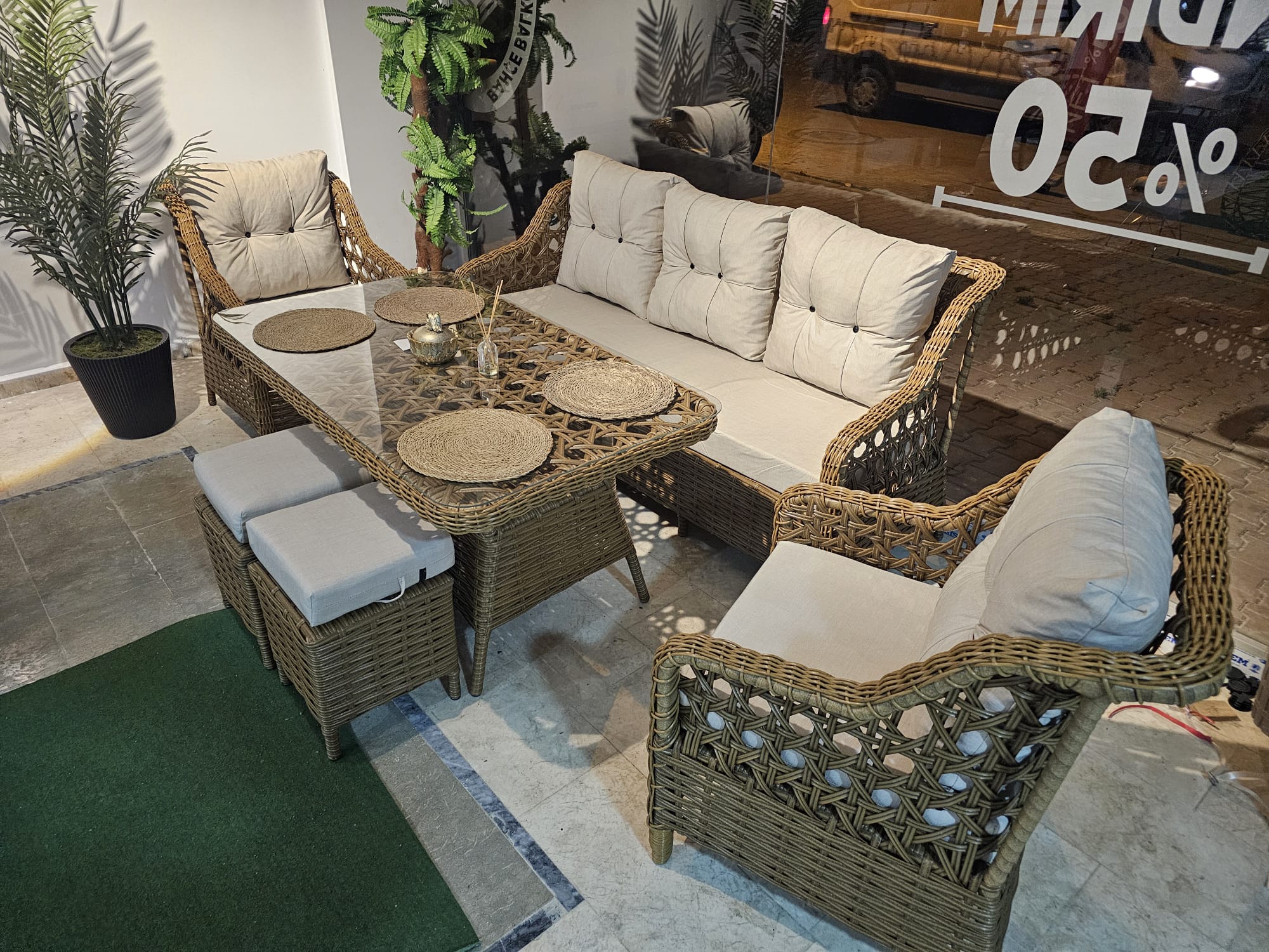 Rattan BambuQ Bahçe Balkon Mobilyası 2