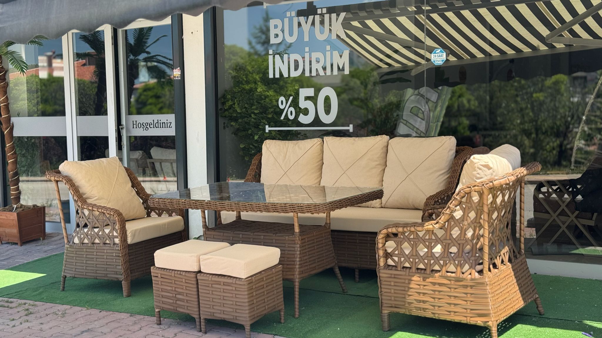Rattan BambuQ Bahçe Balkon Mobilyası 6