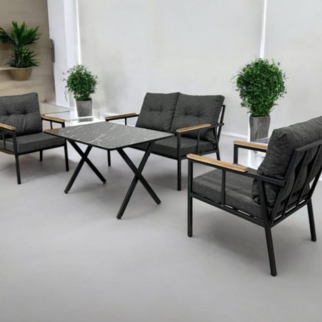 Hanedan Çay Seti 2x1x1 Bahçe Balkon Seti - Metal