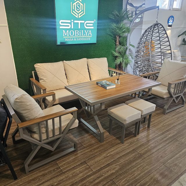 Piramit Model Bahçe Balkon Mobilyası - Metal